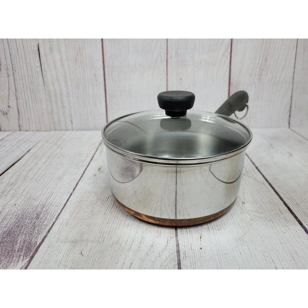 Revere Ware Vintage Copper Bottom Sauce Pan With Lid Free Shipping